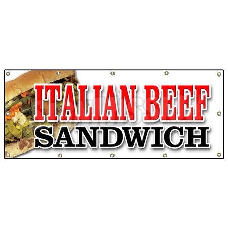 Signmission ITALIAN BEEF SANDWICH BANNER SIGN salami meat deli italian restaurant B-120 Italian Beef Sandwich